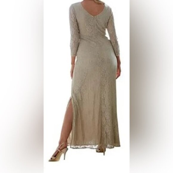 NWT Jessica, London Cream evening Lace Long Sleeve, dress Gown Size 14 - Picture 2 of 8